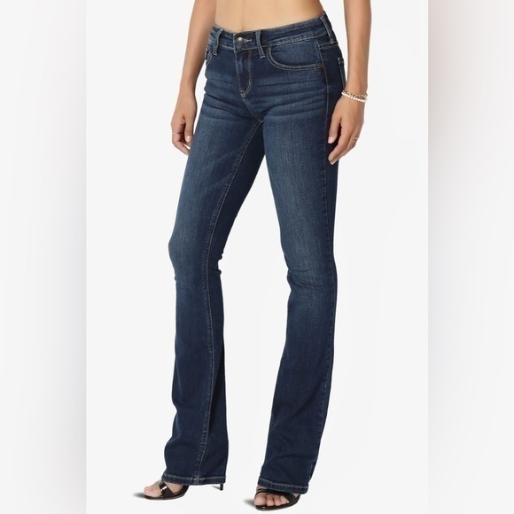 Levi's Denim - Levi's Demi Curve Bootcut Jeans Dark Wash Distressed